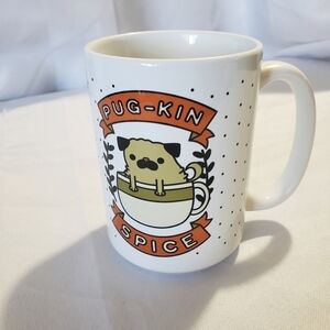 Pug-Kin Spice Coffee Mug Pug Dog White Orange Black Tan Tea Cup